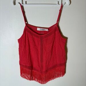 Idyllwind Coral Fringe Cami Tank Top Miranda Lambert Collection‎ Size Medium